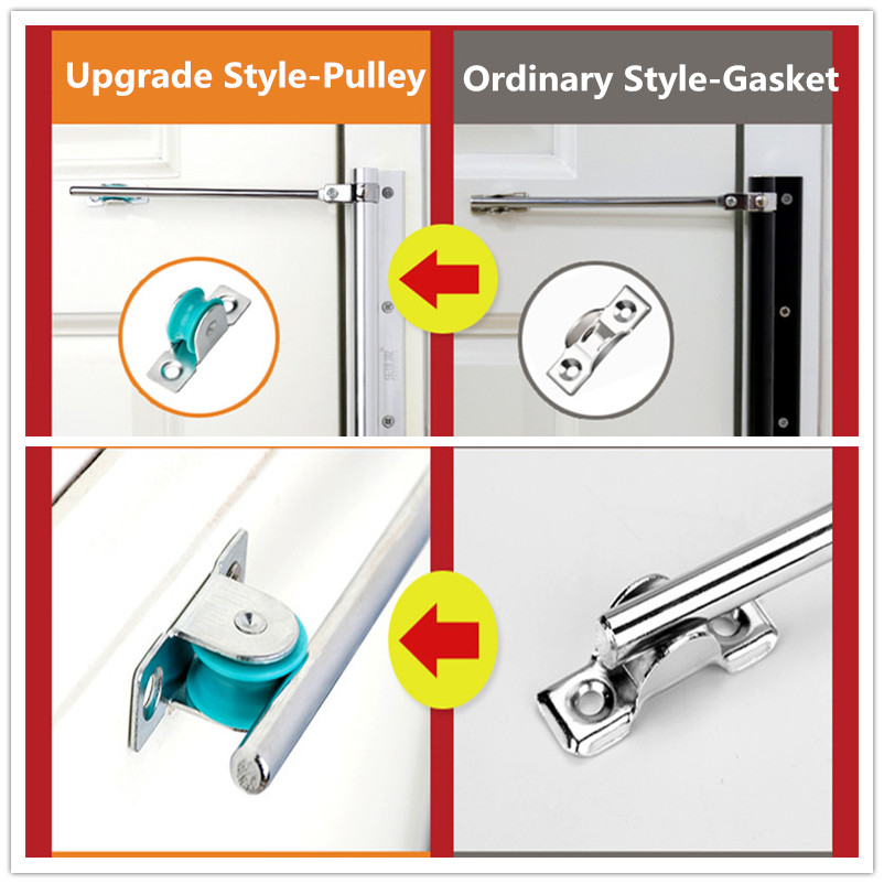 Aluminum Alloy Upgrade Pulley Mute Door Closer Adjustable Force Automatic Door Closing Device Smooth Silent use for Types Doors