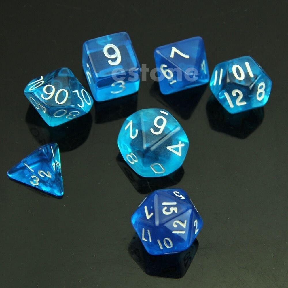 Dice Toys 1 set of 7 sided dice D4 D6 D8 D10 D12 D20 for RPG D&D Poly Dice Board Game