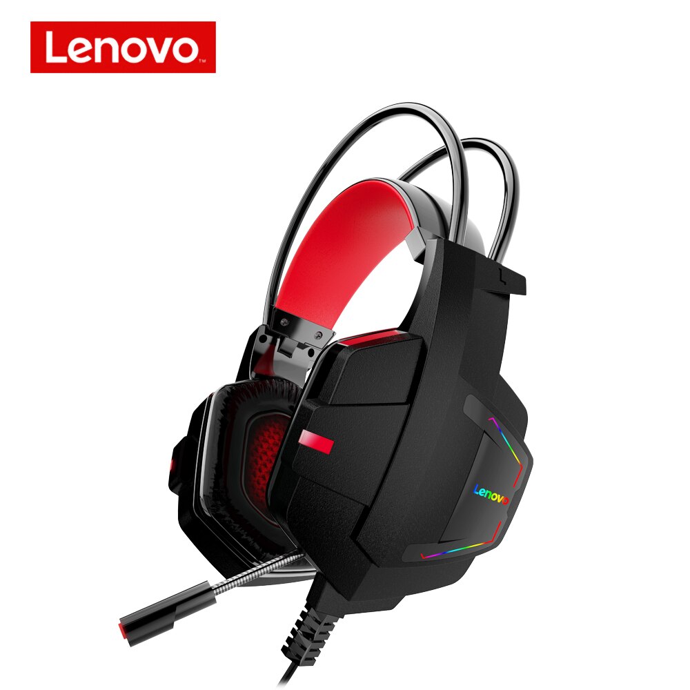 Lenovo HU85 Wired gaming headset PC USB interface HiFi Surround sound Microphone gaming headphones for Laptop PS4 headset gamer