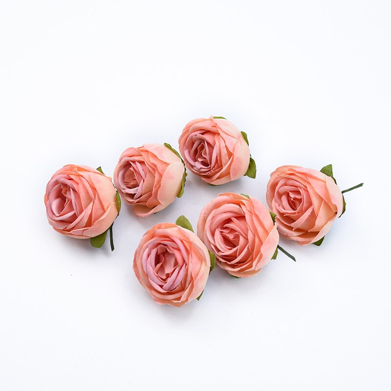 6 st te rosor huvud självlåda juldekorationer till hemmet bröllop bröllop tillbehör röjning konstgjorda blommor billigt: 11