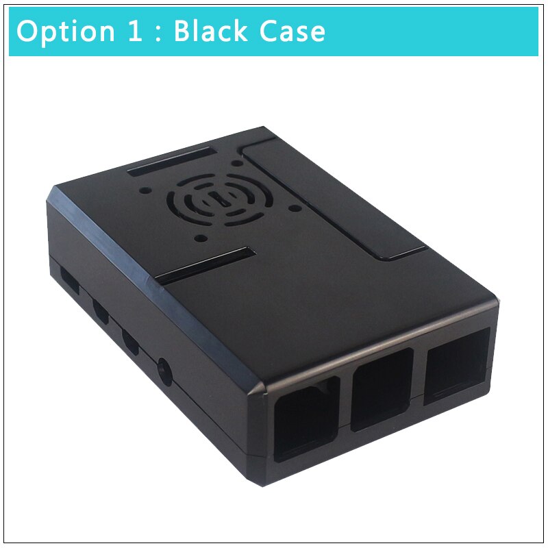 Raspberry Pi 4 Case ABS Plastic Removable GPIO Cover Transparent Black Shell Support Cooing Fan for Raspberry Pi 4 Model B: Option 1