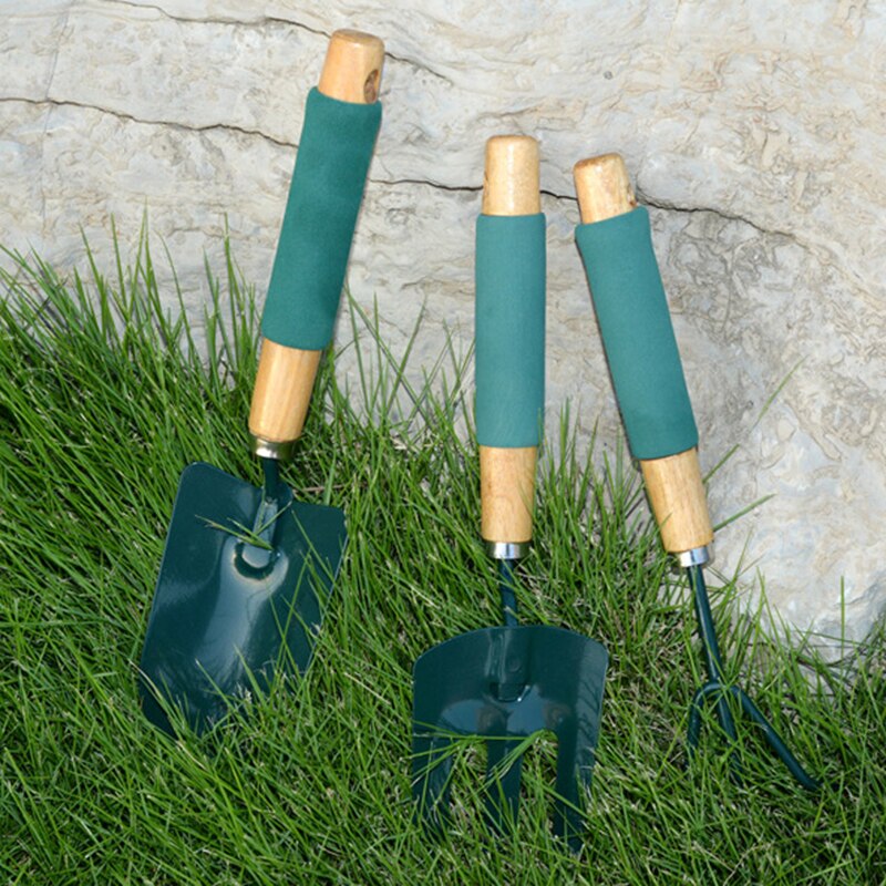 6pcs Metal Rake Gardening Tools Set with Sponge Wooden Handle Gardening Supplies _WK