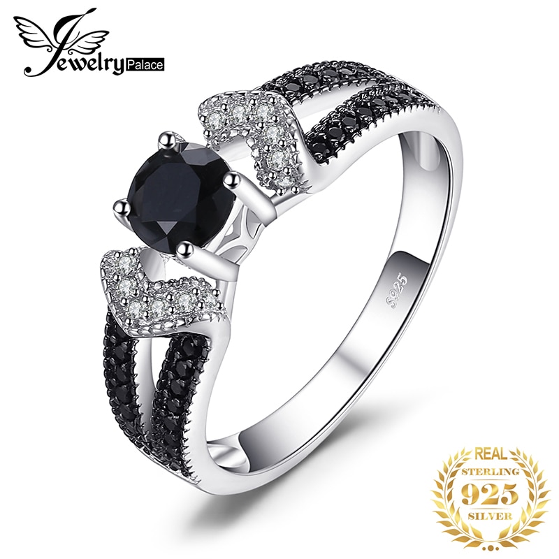 Jewelrypalace Echt Zwart Spinel Ring 925 Sterling Zilveren Ringen Voor Vrouwen Engagement Ring Zilver 925 Edelstenen Fijne Sieraden