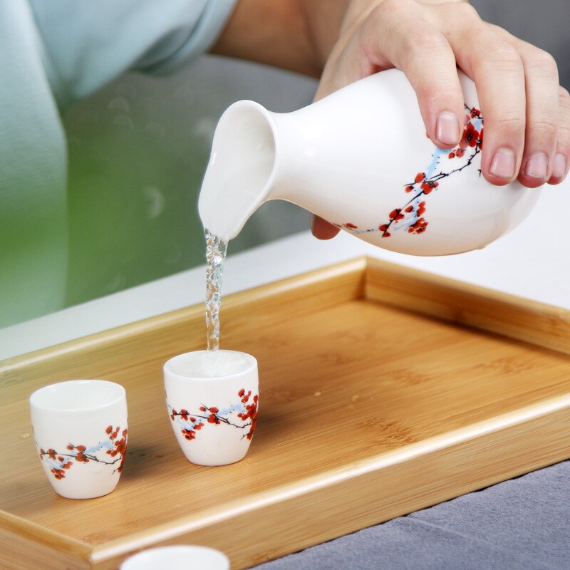 Juego de copas de vino de pingüino, vertedor de cerámica ecológico, suministros de Bar, 1 olla, 8 tazas en una caja de