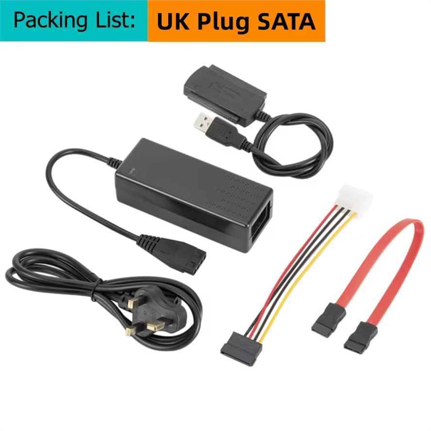 Interfejs USB robić podłączenia dysków twardych 2,5 i 3,5 cala IDE i SATA, adapter konwerter USB 2.0 na IDE SATA S-ATA HDD: Niebieski