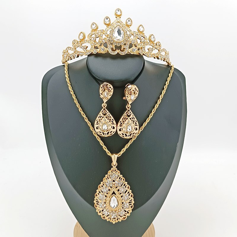Set di gioielli da sposa arabi, catena in vita dorata, orecchini, collane, Set di copricapo da donna con catena in vita marocchina: Hair Jewelry 2
