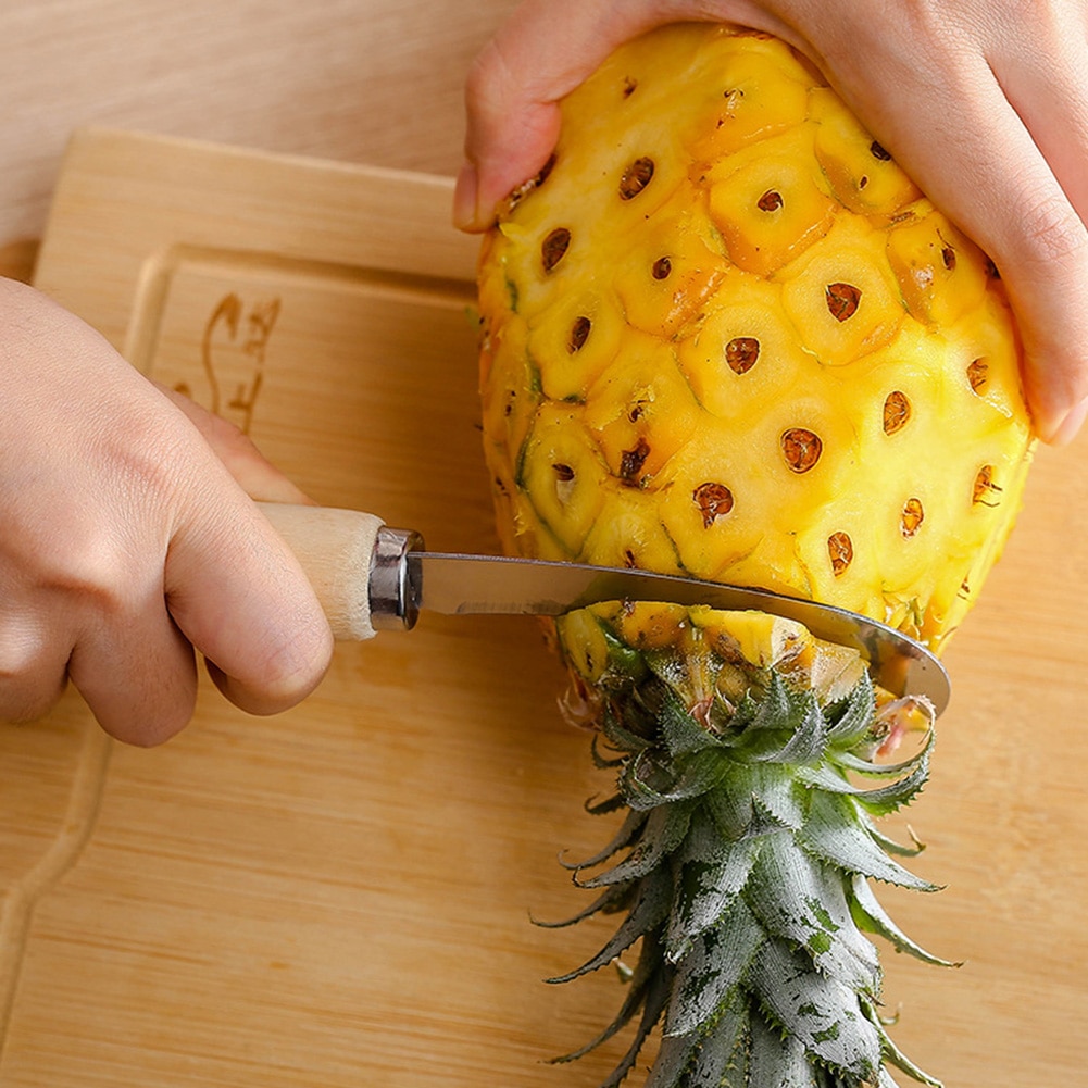 4 stuks roestvrijstalen ananasschiller, ontpitter, suikerrietmes, ontpitter, fruitsalade-gereedschap