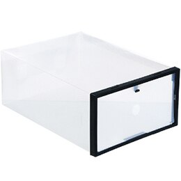 Verdickt kristall transparente farbe schuh Kasten PP kunststoff DIY klapp schublade schuh lagerung Kasten haushalt schutt lagerung A11342: Schwarz