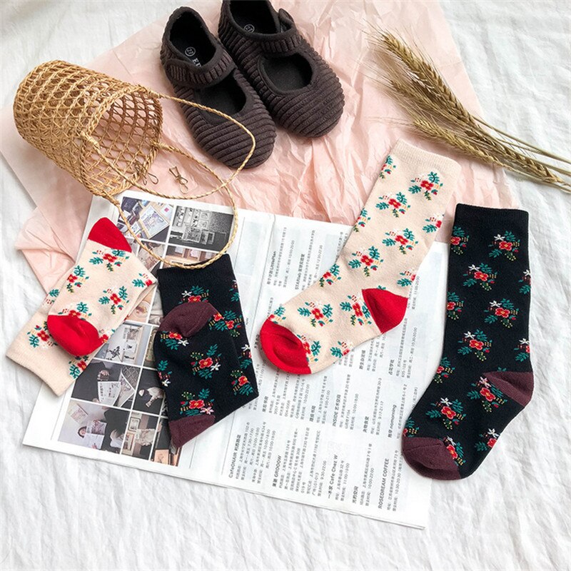 Soft Cotton Baby Boys Girls Socks Cute Floral Print Pattern Kids Socks For Baby Boy Girl Cute Style For 1-8Y Children
