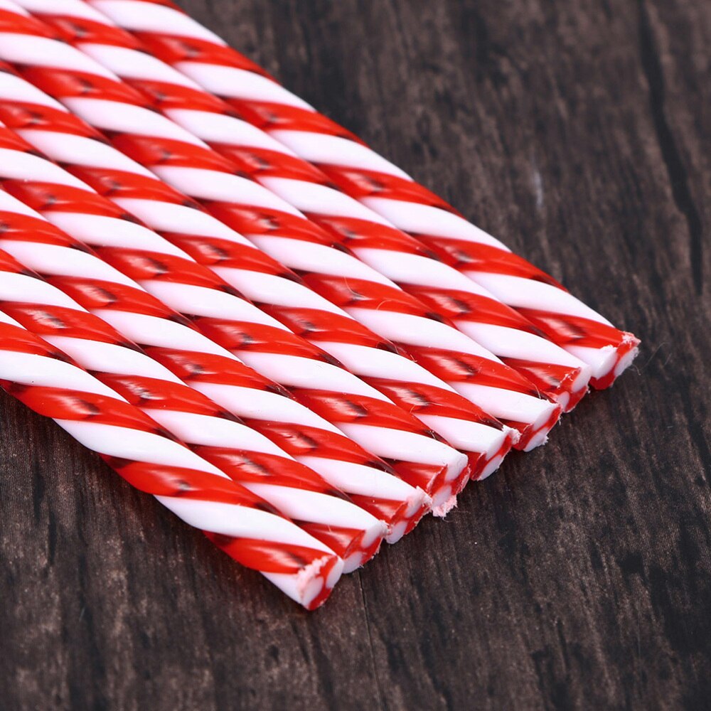 24PCS Practical Christmas Decoration Props Classical Walking Stick Shape Decor Tool(Red and White)