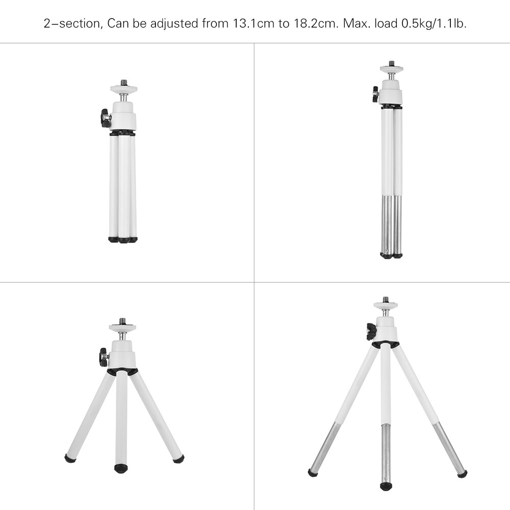 Phone Mini Tripod 2-Section Extendable Desktop Tripod Stand Holder for iPhone Xiaomi Samsung Smartphone SLR DSLR Cameras