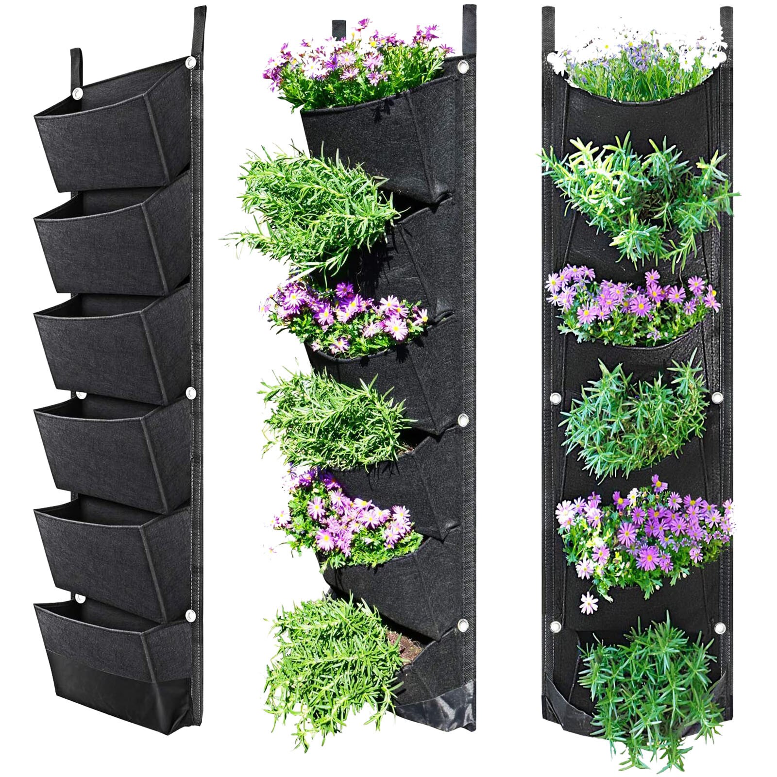 4 # Muur Opknoping Planten Zakken Zwart Zakken Grow Bag Planter Verticale Tuin Groente Living Bonsai Bloem Plant Thuis Supply: A