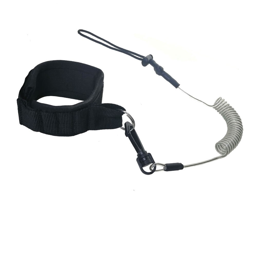 Stretchable Anti-Verloren Safty Opgerolde Hand Lanyard Touw Voor 0.5L Mini Scuba Tank Duiken Zuurstof Cilinder: Steel Rope