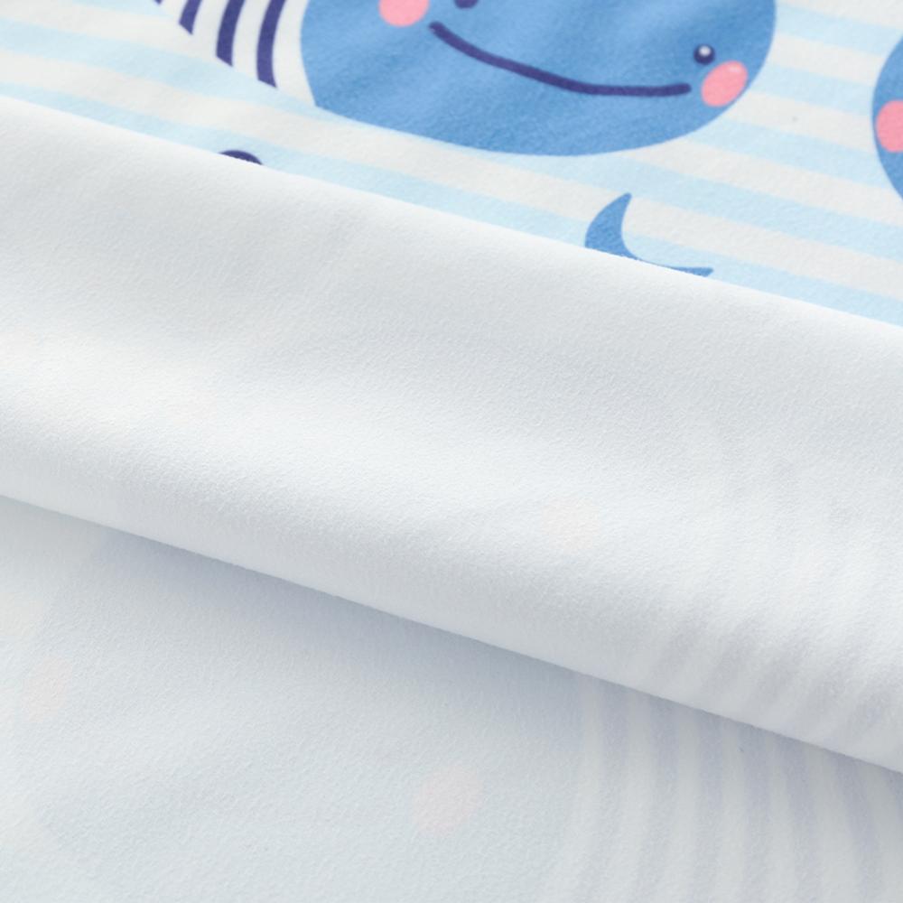 ED-Lumos bleu baleine à capuche enfants serviette de bain serviette enroulée de plage pliant pour garçons filles tout-petits de moins de 7 ans