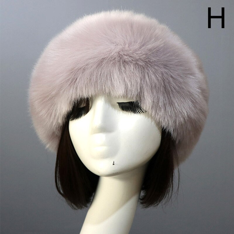 Kobiety futrzane czapki grube futrzane ciepłe sztuczne futro z lisa kapelusz jesień zima rosyjski gruby Bomber odkryty Earwarmer Ski pusty cylinder czapki: H