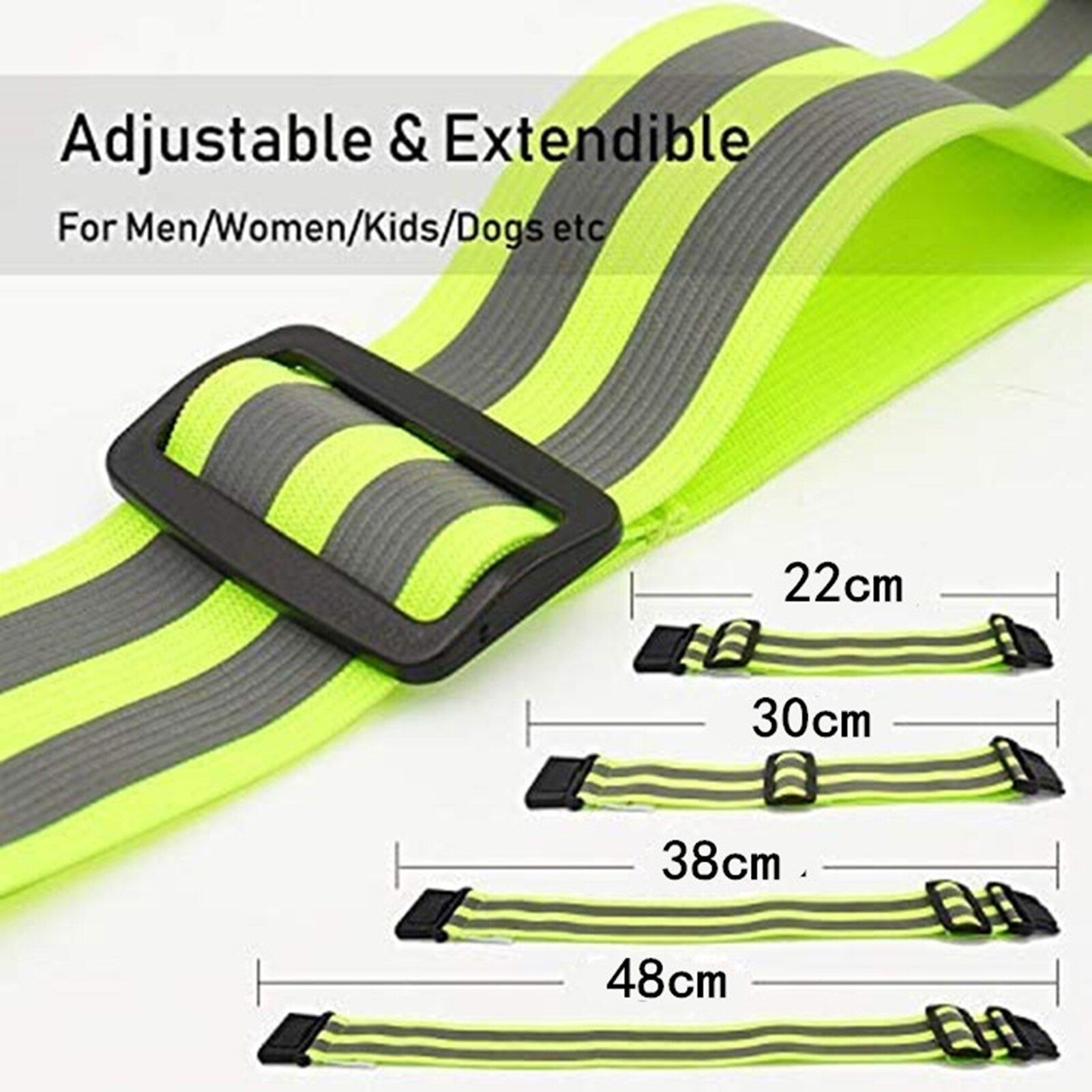 Reflective Band Adjustable Safe Bicycle Reflective Strap Promote Safety Variety of Wearing Methods Circular Flashing Effect