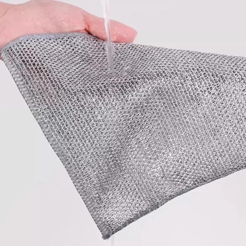 Paño de limpieza mágico de un solo lado, trapos de alambre de acero y Metal, paños de cocina para platos y ollas, herramientas de limpieza de toallas, 50/3 Uds.