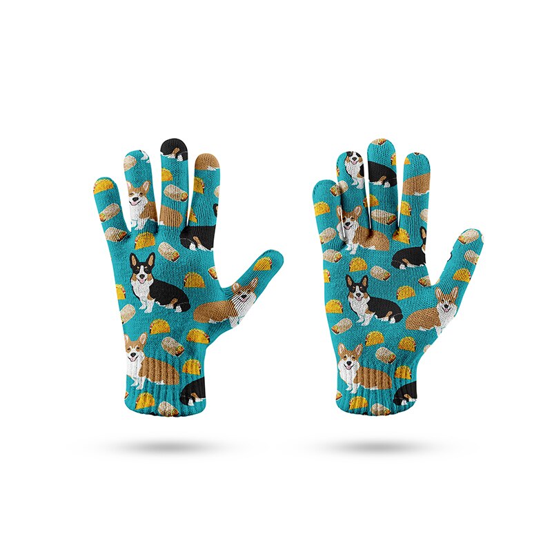 Guantes creativos con estampado de calavera para hombre y mujer, guantes de punto con pantalla táctil del teléfono móvil, para deportes de invierno, cálidos, mitones de conducción: style13