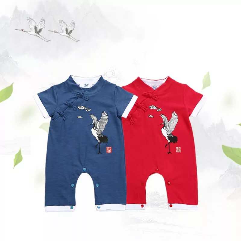 Kid Baby Kleding Voor Chinese Jaar Baby Jongen Meisje Korte Mouw Romper.