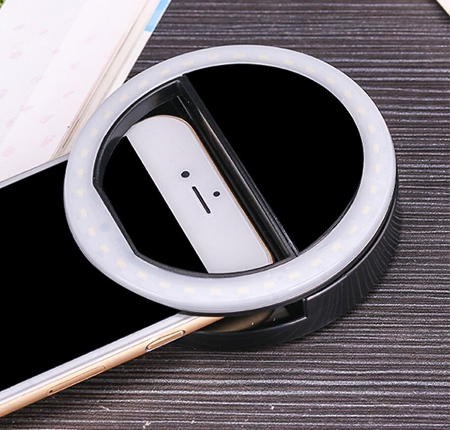 Anillo de Selfie ajustado sin escalonamiento 36 Led, luz de Flash para cámara, mejora de fotografía, lámpara luminosa para iPhone7 6 Samsung S5 S4, producto en oferta: black