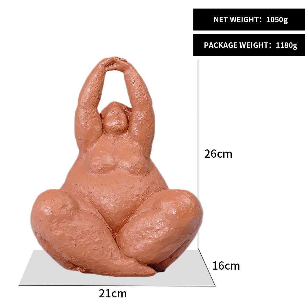 Abstract Fat Lady Figurines Art Yoga Plump Women Statues Resin Female Character Tabletop Decor Crafts Home Decoration Ornaments: B