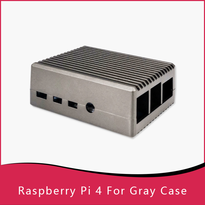 Argon neo raspberry  pi 4 etui minimalistisk slankt aluminium kabinet passiv køling robust, men bærbar glidende magnetisk top: Grå etui til  pi4