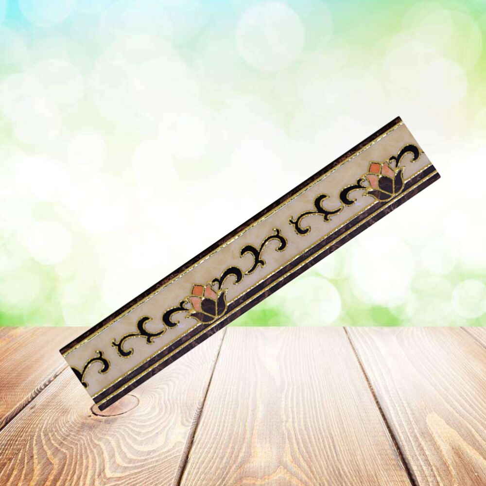 1 Pc Wallpaper Border Sticker Waterproof Self Adhesive Gold-plated Floral Stickers Waist Line Wall Sticker (500X10CM)