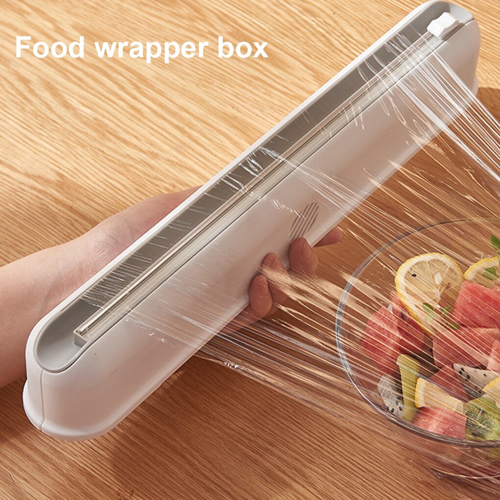 Food Wrapper Box Food Wrapping Film Dispenser Plastic Wall Hanging Preservative Film Storage Box
