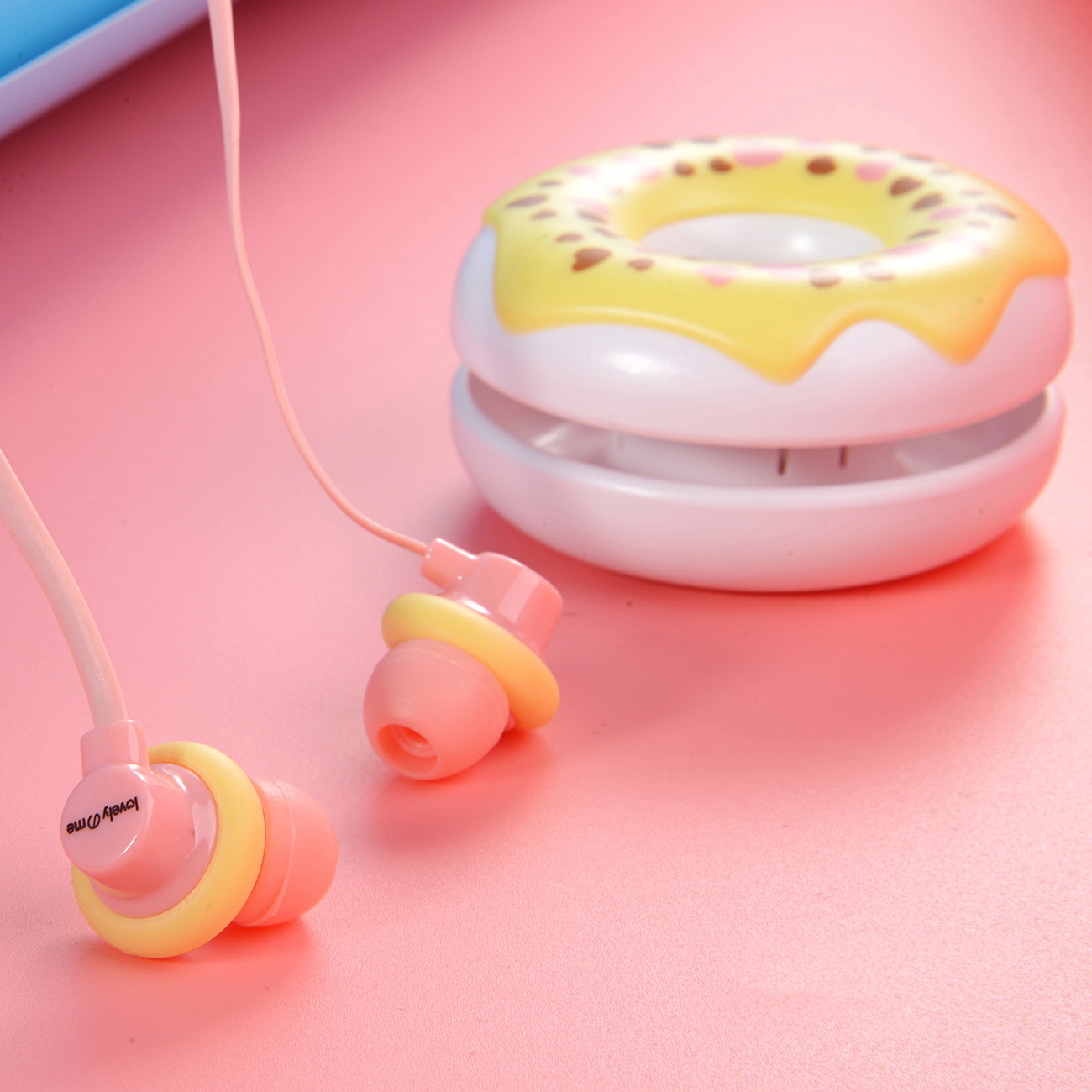 Auricolari In-ear - Mini Cuffie Cablate con Scatola Portaoggetti Donuts - Universali