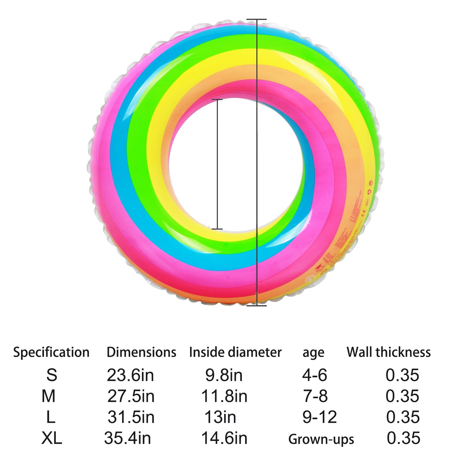 Aufblasbare Regenbogen Pool Schwimmt PVC Schwimmen Ring für Erwachsene & Kinder Aufblasbare Regenbogen Pool Schwimmt PVC Schwimmen Ring für Erwachsene & kinder