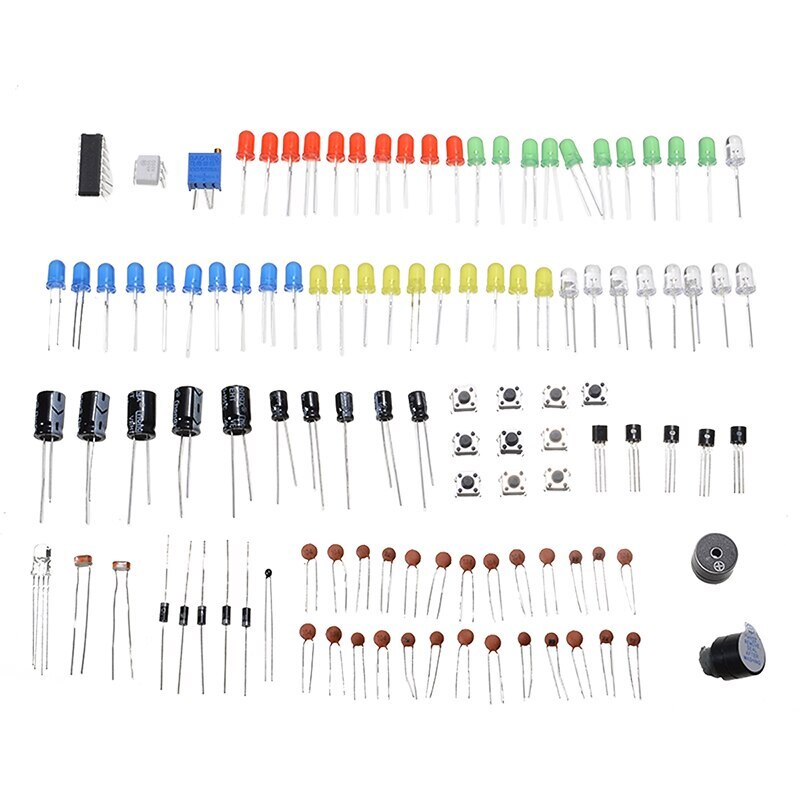 Assortment Electronics Component Basic Starter Kit With LED Potentiometer 830 Tie-points Breadboard Resistor Capacitor