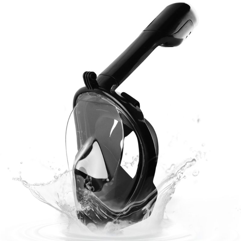 Máscara de buceo cara completa snorkel máscara subacuática antivaho pesca submarina máscara G92F: Black S