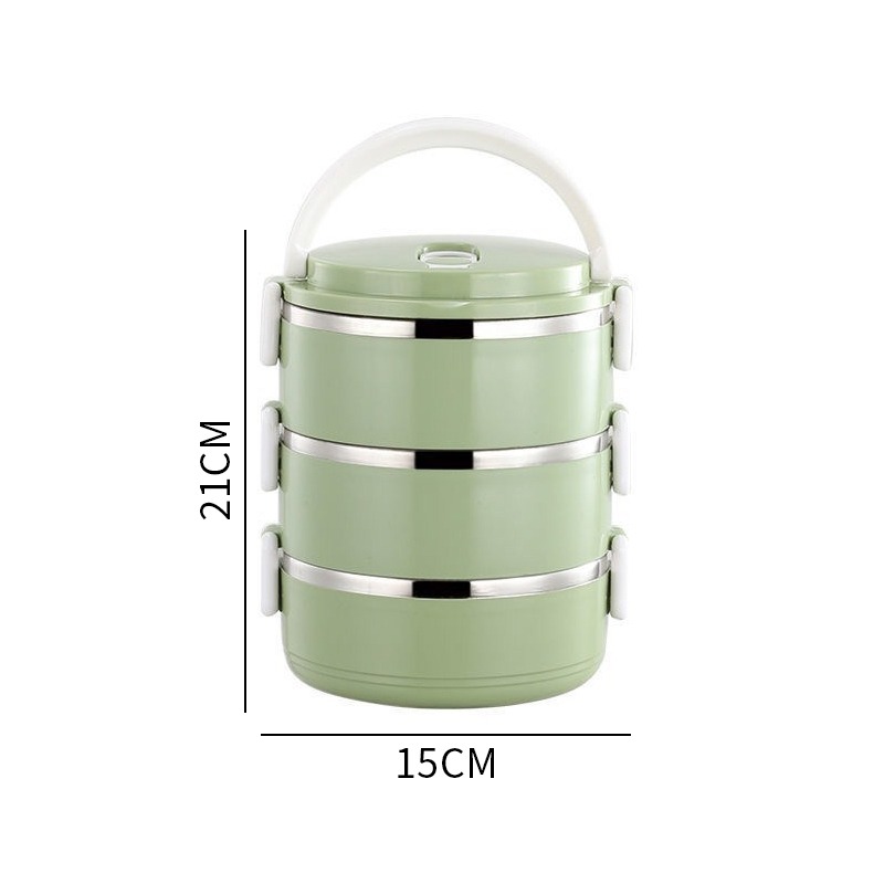 Cute Japanese Lunch Box For Kids School Portable Food Container Stainless Steel Bento Box Kitchen Leak-Proof Lunchbox Heated: green / 2 layer