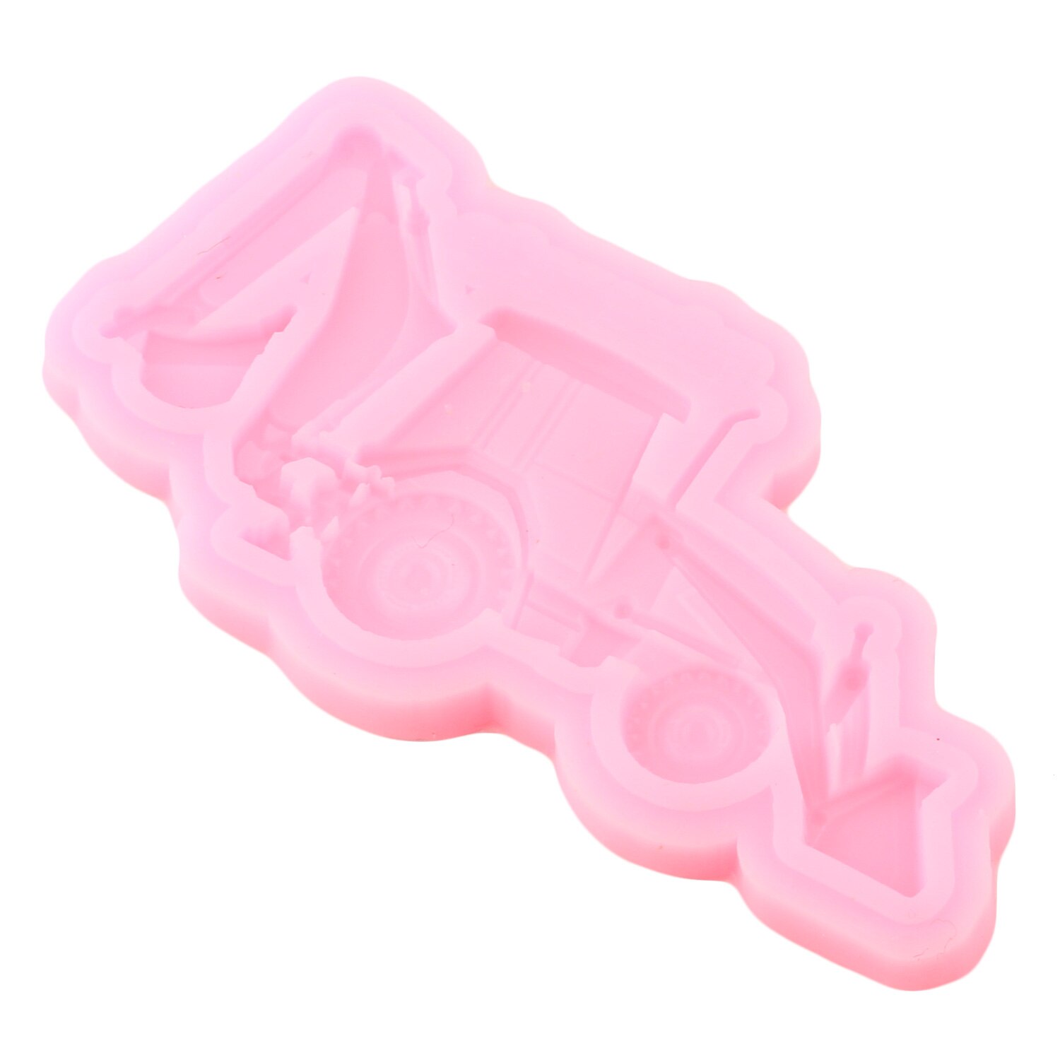 Molde de silicona para excavadora moldes de Fondant de coche 3D para bebés herramientas de decoración de tartas de cumpleaños, moldes de pasta de Chocolate para magdalenas