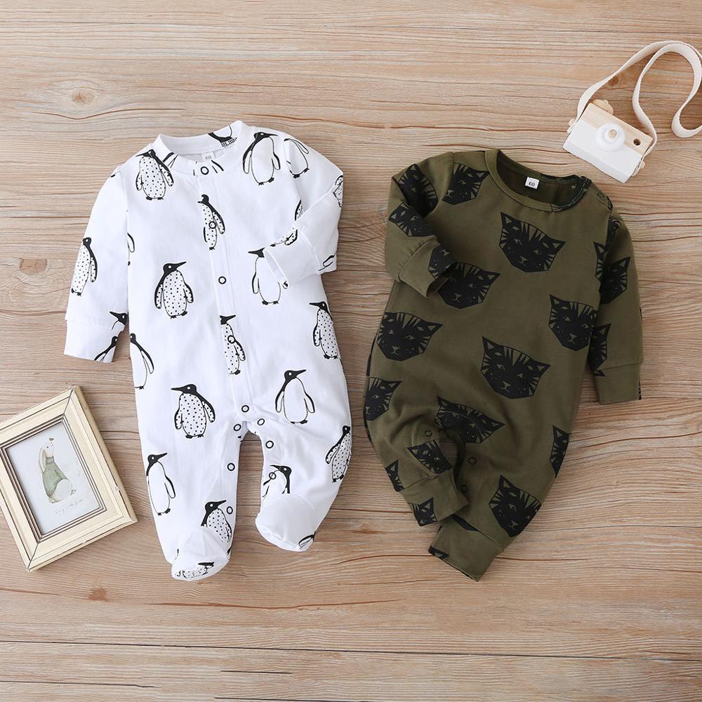Baby Jongens Herfst Leisure Baby Lange Mouw Voet Wrap Leuke Een Stuk Jumpsuit Kleding Voor Baby Jongens