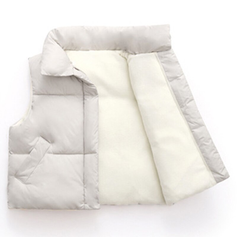 Huumori karhu lasten vaatteet puuvilla liivi paksu plus sametti pystykaulus vauvan lasten tyttöjen takki 4-13y: Bz1554 beige / 4t