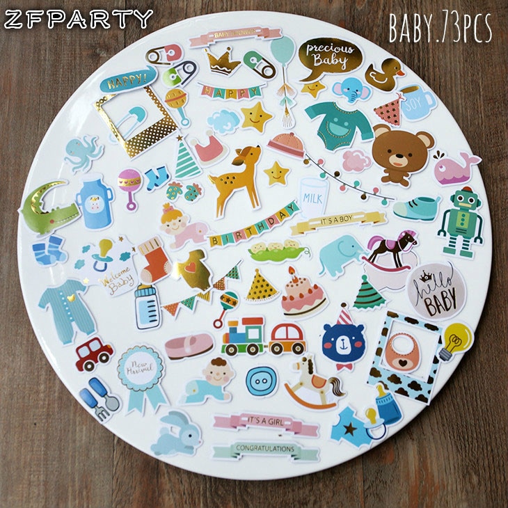 Zfparty Hello Baby Die Cuts Stickers Voor Scrapbooking Gelukkig Planner/Card Making/Journaling Project 73Pcs