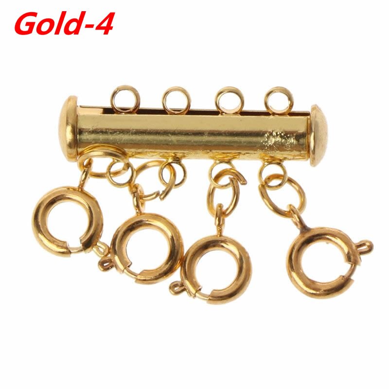 Multi Strand Clasps Lobster Clasp Necklace Magnetic Tube Lock Jewelry Connectors: Gold-4