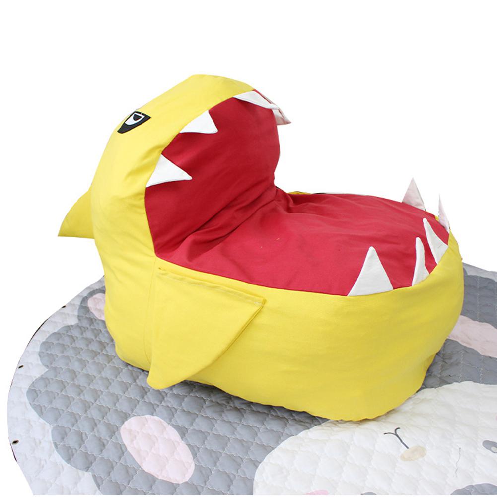 Adeeing Cartoon Shark Vorm Zitzak Voor Kinderen Speelgoed Kleding Opslag: Yellow