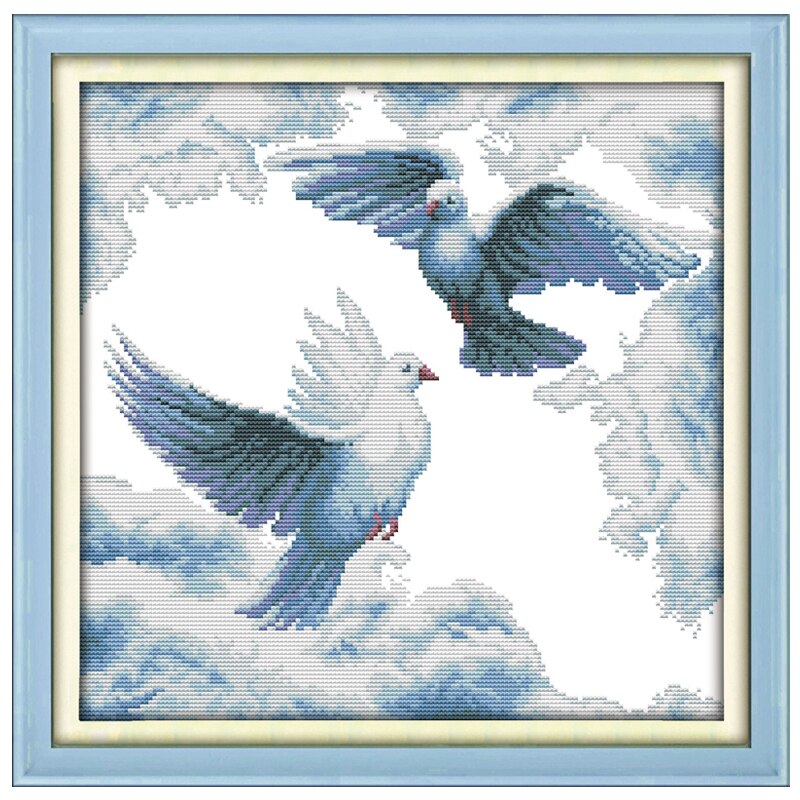 Le motif de colombe blanche paisible compté point de croix 11CT 14CT ensemble de point de croix animaux Kits de point de croix broderie couture