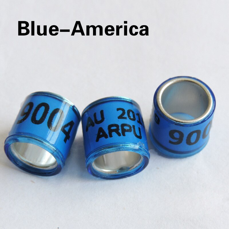 20PCS Bird Parrot Racing Pigeon Leg Foot Rings Digital Bird Foot Ring Supplies Accessories Durable Bird Training Tools: blue United States