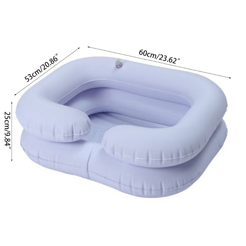 Inflatable Shampoo Basin for the Disabled Elderly Portable Hair Washing Basin Drain Tube Bed Rest Nursing Aid Sink Including Air
