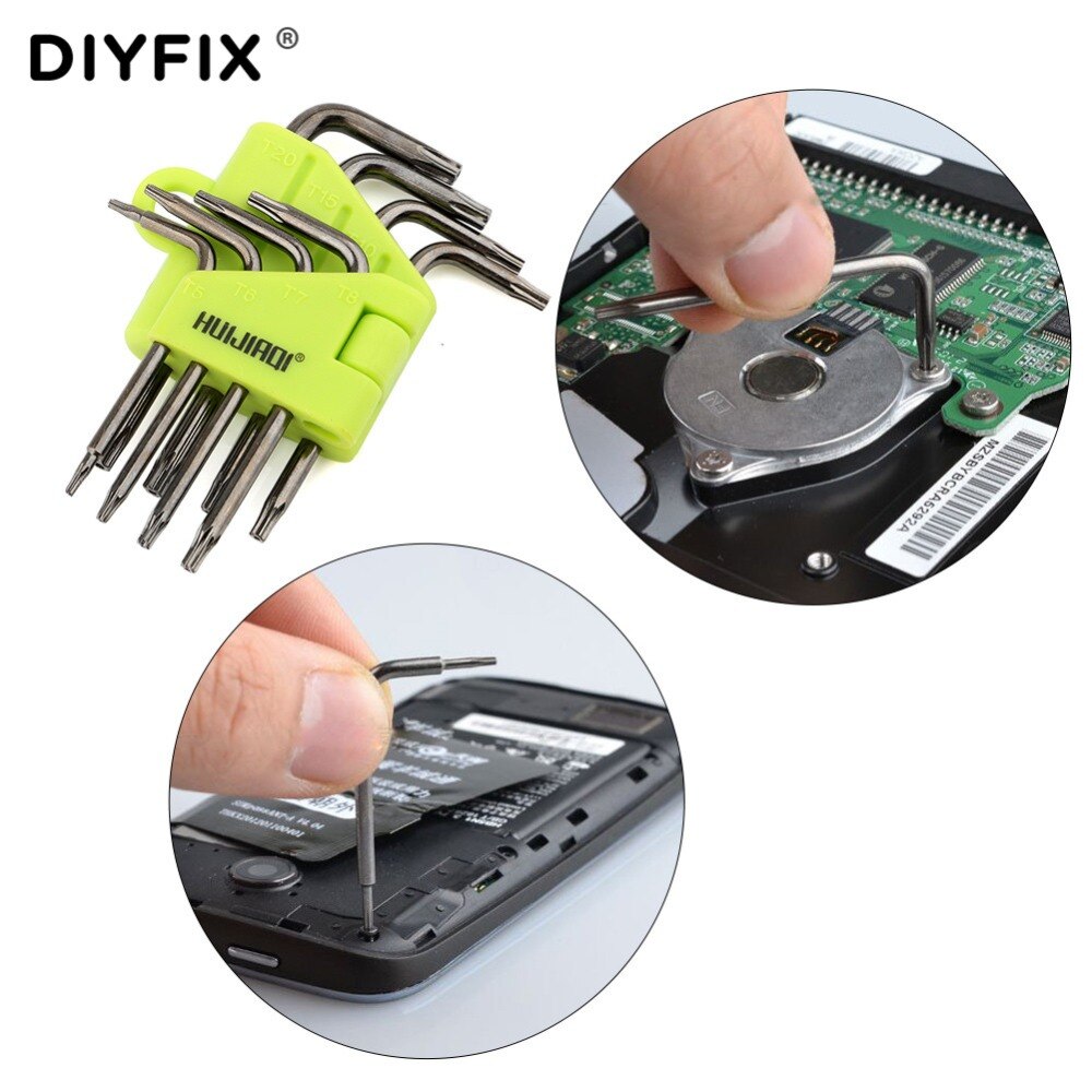DIYFIX przenośny Torx klucz gwiazda klucz zestaw śrubokrętów T5 T6 T7 T8 T9 T10 T15 T20 dla Macbook/Xbox jeden /PS4/HDD zestaw narzędzi robić naprawy