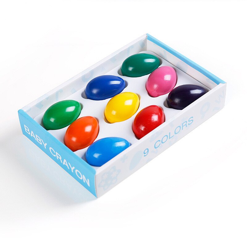 9 couleurs Non toxique peinture oeuf Crayon Art dessin pour enfants peinture papeterie Crayon brosse Art fournitures