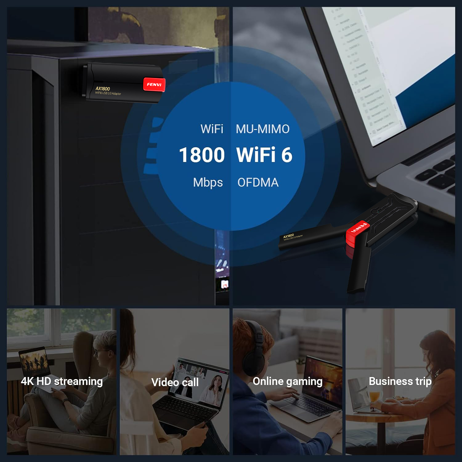 Adattatore wifi ax1800 wifi usb 3.0 mt7921 dongle usb ricevitore dual band 2.4g e 5g scheda di 6 wireless per laptop desktop