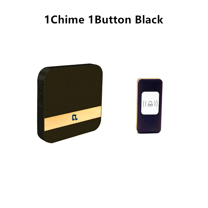 Ding Dong AC 90-250V WiFi inalámbrico remoto música electrónica inteligente timbre UE Reino Unido es nosotros enchufe con 53 tonos Deurbel: Black / Enchufe estadounidense