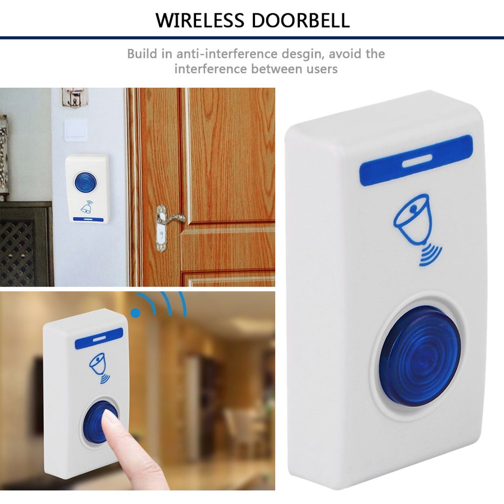 Wireless 504D LED Chime Door Bell Doorbell & Wireless Remote control 32 Tune Songs White Home Security Use Smart Door Bell