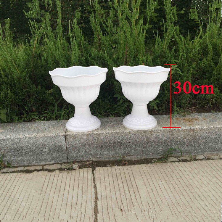 Columnas romanas decorativas para boda, pilares de plástico blanco, maceta de flores, soporte de plomo para carretera, , evento, 2 uds.: flower pot 2