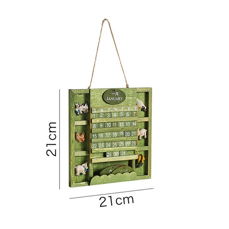 Mini calendrier mural en bois, petit calendrier en bois, décoration nordique, style méditerranéen, pour le bureau