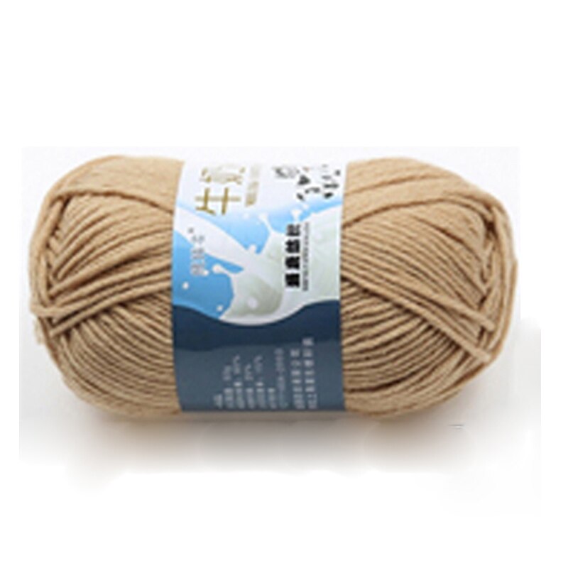Hand Breien Levert Breiwol Haak Garen Melk Katoen Hand Gebreide Garen Geverfd Breien Garens Glad Melk Fiber: Khaki